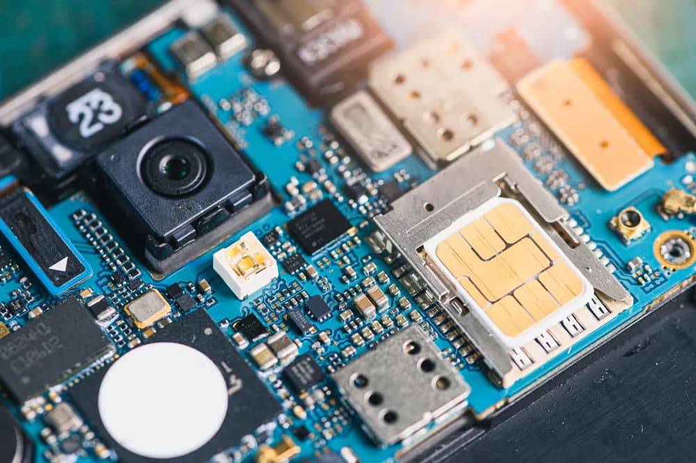 iPhone aberto para mostrar o hardware